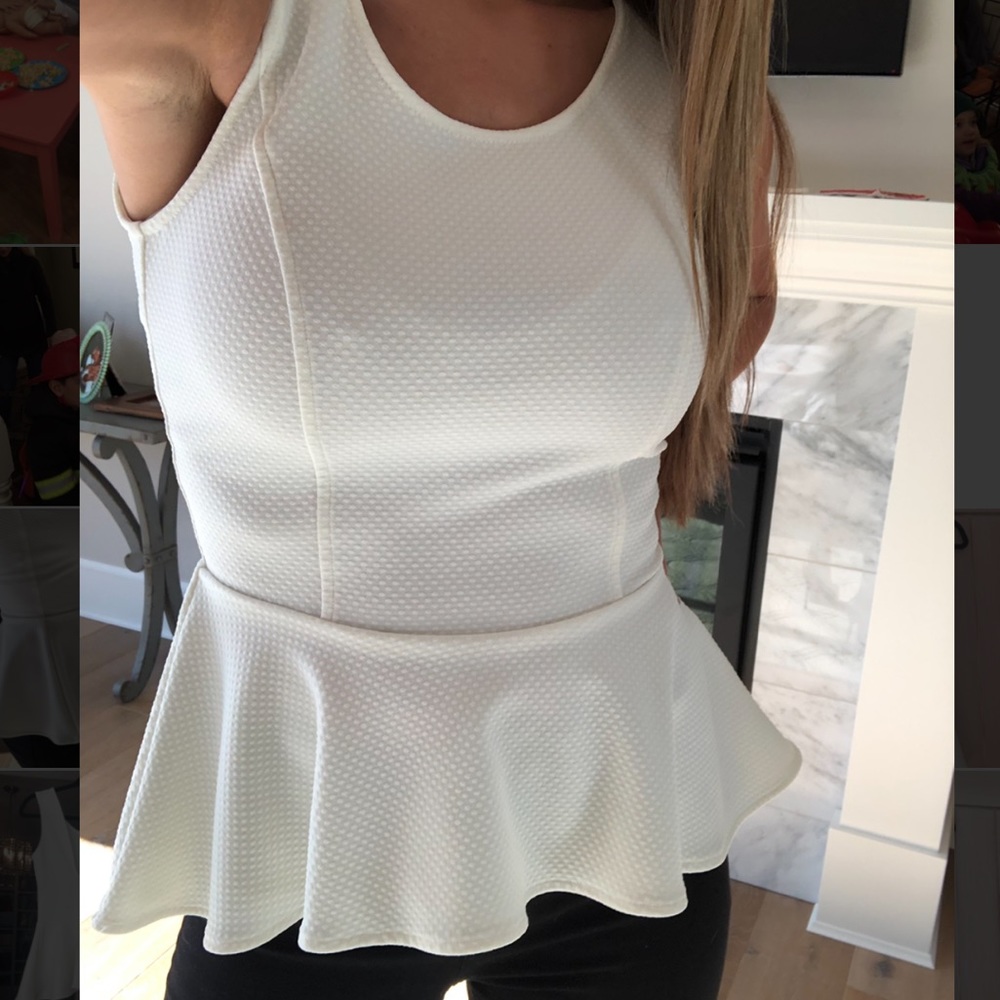 White peplum top
